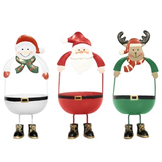 【Christmas】เชิงเทียนโลหะ รูปซานต้า กวาง สโนว์แมน สําหรับตกแต่งปาร์ตี้คริสต์มาส