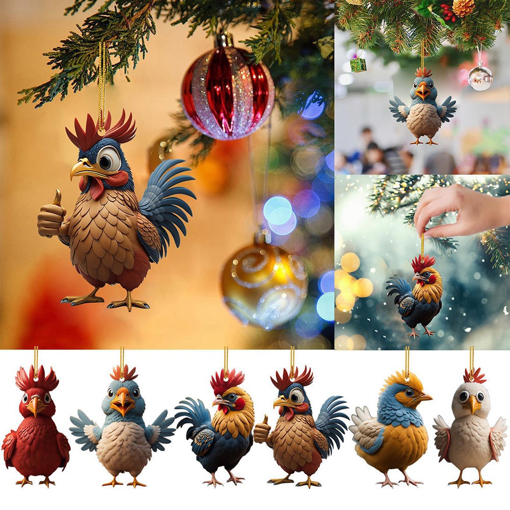 christmas-ไก่-ไก่-ไก่-ตกแต่งต้นคริสต์มาส-วันขอบคุณพระเจ้า-แขวน