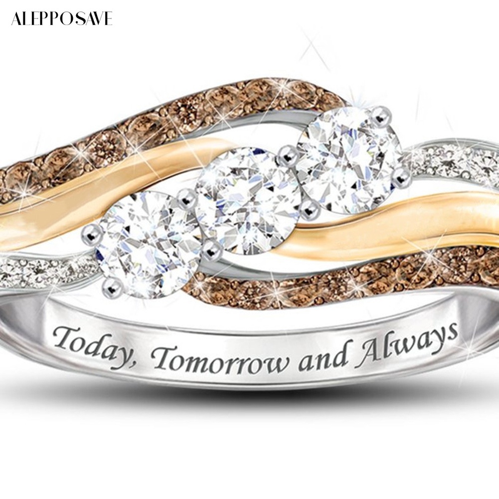 แหวนแต่งงาน-ของขวัญคริสต์มาส-ประดับเพชรเทียม-รูปตัวอักษร-แฟชั่นสําหรับผู้หญิง