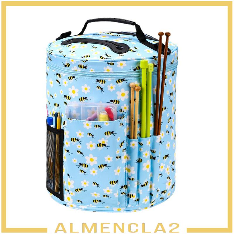 almencla2-กระเป๋าผ้าออกซ์ฟอร์ด-ทรงกลม-ขนาดเล็ก-สําหรับเก็บไหมพรม-นิตติ้ง-เดินทาง