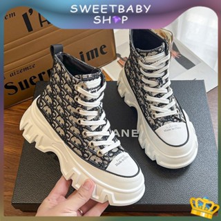 Sweetbaby💋ส่งเร็ว🚚รองเท้าผ้าใบลําลอง ส้นหนา แฟชั่นฤดูใบไม้ผลิ และฤดูใบไม้ร่วง สําหรับสตรี 2023