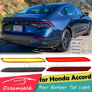 ไฟท้าย ไฟเบรก LED กันชนหลัง สีแดง ควัน ABS สําหรับ Honda Accord 11th 2023+ 2 ชิ้น