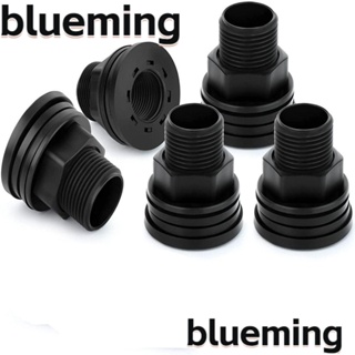 Blueming2 อุปกรณ์เชื่อมต่อถังเก็บน้ํา PVC แบบเกลียวคู่ ตัวผู้ 3/4 นิ้ว 1/2 นิ้ว สีดํา สําหรับตู้ปลา 4 แพ็ค