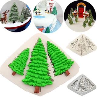 Christmas_ แม่พิมพ์ซิลิโคน รูปต้นคริสต์มาส ไม่เหนียวติด DIY สําหรับตกแต่งเค้ก เบเกอรี่