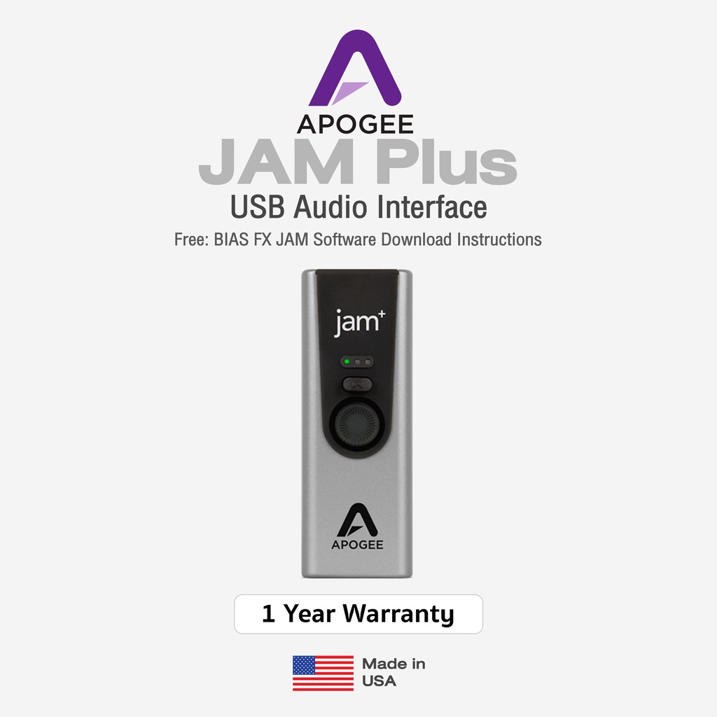 Apogee® Jam+ USB Audio Interface ออดิโออินเทอร์เฟส แบบพกพา + แถมฟรี ...