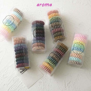 Aroma ยางมัดผมหางม้า เรซิน หลากสี สไตล์เกาหลี สําหรับเด็กผู้หญิง 9 ชิ้น ต่อชุด
