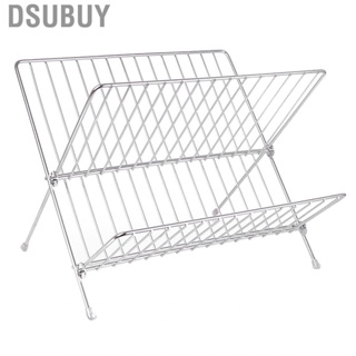 Dsubuy Utensil Organizer Holder   Grade 2 Tier Stainless Steel Foldable Strong Bearing Dish Drainers for Dinner  Home