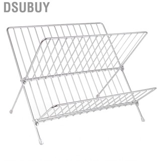 Dsubuy Utensil Organizer Holder   Grade 2 Tier Stainless Steel Foldable Strong Bearing Dish Drainers for Dinner  Home