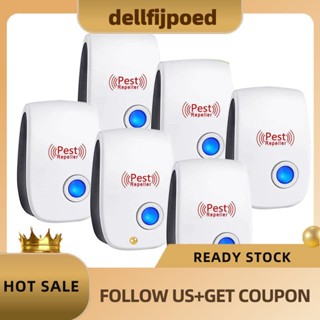 【dellfijpoed】เครื่องไล่แมลง หนู แมลงสาบ อัลตราโซนิก ปลั๊ก US สําหรับใช้ในบ้าน ห้องครัว 6 แพ็ค