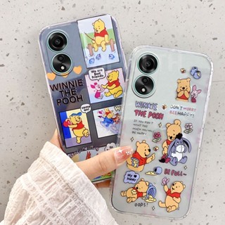 ใหม่ เคสโทรศัพท์มือถือ ซิลิโคนนิ่ม ใส กันกระแทก ลายการ์ตูนหมีพูห์น่ารัก แฟชั่น สําหรับ OPPO A38 A58 A78 4G NFC 5G 2023 A38 OppoA58 OppoA78