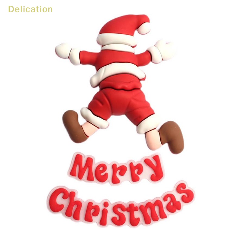 delication-ป้ายพลาสติกนิ่ม-รูปซานตาคลอส-นอนในหิมะ-สําหรับตกแต่งเค้ก-คัพเค้ก-สุขสันต์วันคริสต์มาส