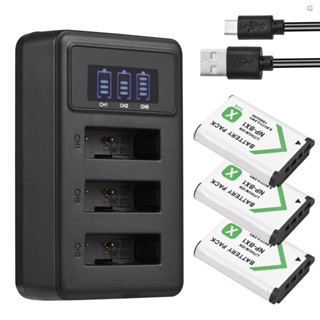 {Fsth} NP-BX1 Battery Charger 3-Slot with LED Indicators + 3pcs NP-BX1 Batteries 3.6V 1350mAh with USB Charging Cable Replacement for  DSC-RX100/DSC-RX100 II/DSC-RX100M II/DSC-