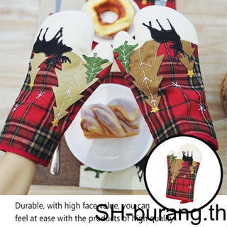 【Buran】ถุงมือกันความร้อน กันความร้อน สําหรับตกแต่งเตาอบ เทศกาลคริสต์มาส
