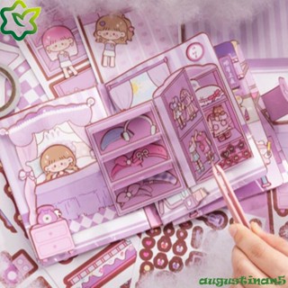 Augustinan หนังสือสติกเกอร์ แฮนด์เมด DIY เสียงเงียบ สําหรับเด็กผู้หญิง ของขวัญวันเกิด