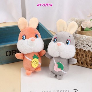 Aroma ตุ๊กตากระต่ายมาสคอต พวงกุญแจรถ ของขวัญวันเกิด ตุ๊กตาสัตว์ยัดไส้ กระเป๋าเป้สะพายหลัง จี้ DIY เครื่องประดับ ของขวัญปีใหม่ พวงกุญแจมาสคอต