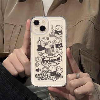 เคสโทรศัพท์มือถือ ลายการ์ตูนหมีพูห์น่ารัก สําหรับ iPhone 14 13 12 11 Pro Max X XR XS Max XS XR X 8 7 Plus