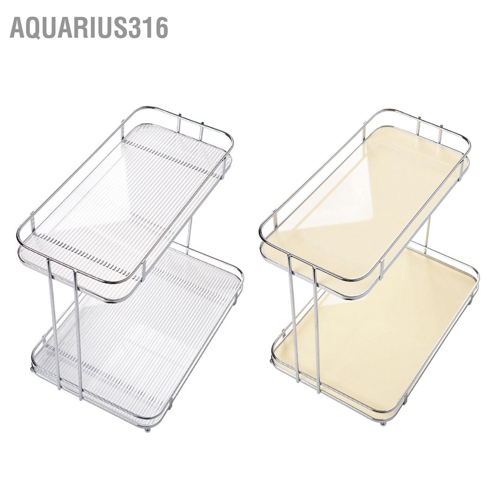 aquarius316-สก์ท็อปชั้นเก็บเหล็กอะคริลิ2ชั้นหนามัลติฟังก์ชั่เคาน์เตอร์ชั้นวางออแกไนเซอร์สำหรับห้องนอนห้องครัวห้องน้ำ