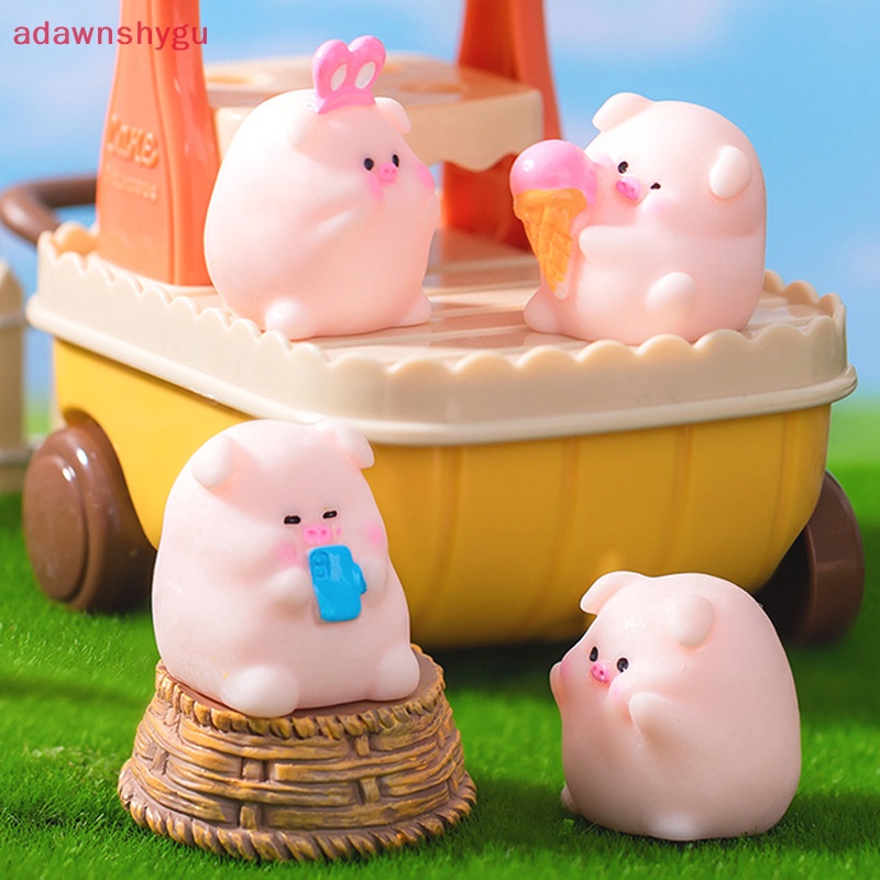 adagu-ตุ๊กตาฟิกเกอร์เรซิ่น-รูปหมูน่ารัก-สีชมพู-สําหรับตกแต่งบ้าน-ออฟฟิศ-คอมพิวเตอร์-ตั้งโต๊ะ