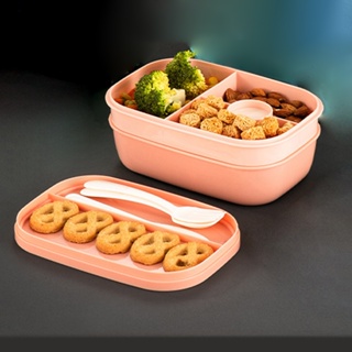 1900ml 3 Layer With Cutlery Leakproof Microwave Work Easy Clean School Office Food Storage Multi Compartments Lunch Box