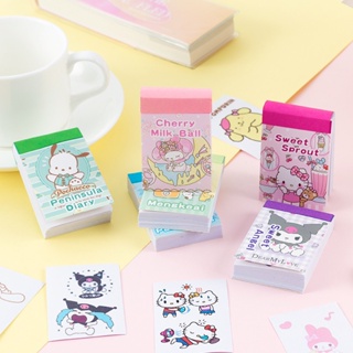 SANRIO สติกเกอร์ ลายการ์ตูน Hello Kitty Kuromi น่ารัก สําหรับตกแต่งสมุดไดอารี่ อัลบั้มรูปภาพ Diy