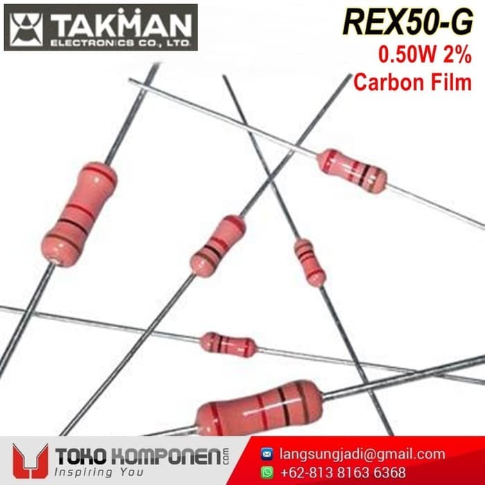 ตัวต้านทานฟิล์มคาร์บอน 33k 0.5W 2% Stroke REX50-G REX ohm | Shopee Thailand