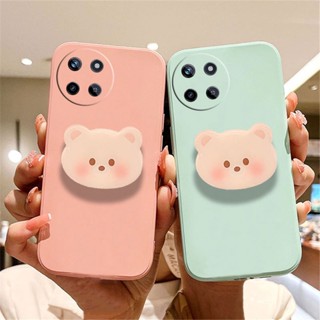 ใหม่ เคสโทรศัพท์มือถือ ซิลิโคนนิ่ม TPU กันกระแทก ลายหมีน่ารัก พร้อมที่ตั้งวาง แฟชั่น สําหรับ Realme 11 NFC Realme11 Pro 11 Pro+ 4G 5G 2023 REALME11Pro Plus