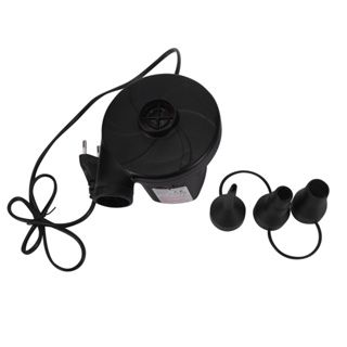 Plastic Professional EU Plug Black Quick Fill Deflator Camping Mattress Pool Toy With 3 Sizes Nozzles Electric Air Pump