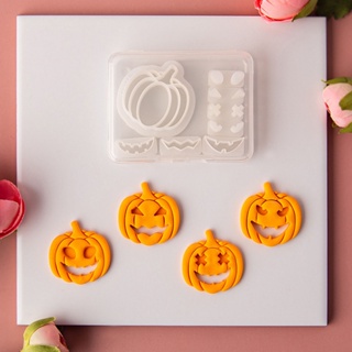 Halloween_ แม่พิมพ์ตัด รูปฟักทองฮาโลวีน 3D สําหรับทําคุกกี้ ต่างหู จี้ 1 ชุด