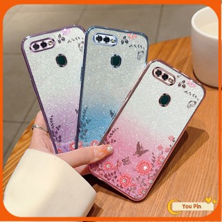 เคสโทรศัพท์มือถือ ประดับกลิตเตอร์ ไล่โทนสี สําหรับ Oppo A5S A12 F9 A7 case A15 A15S A9 A5 2020 A55 A54 A3S A12E F11 A92 A52 A53 A31 2020 A32 A8 F5 A83 A93 Reno 4 2F 2Z 3