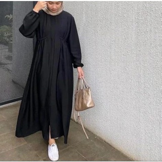 Anb - ZEC Flashsale VIE/Hazzle Moslem Polo Maxi Dress/Muslim Womens Fashion/Long Sleeve Maxy Dress/Daily Outfit Women Hijab/Teenage Casual Clothing ABG/Formal Plain Invitation