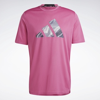 adidas เทรนนิง เสื้อยืดเทรนนิง Designed for Movement HIIT ผู้ชาย สีชมพู IB7922