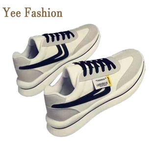 YEE Fashion  รองเท้าผ้าใบผู้ชาย รองเท้าลำลองผู้ชาย  ท้าผ้าใบแฟชั่น สไตล์เกาหลี กีฬากลางแจ้ง ทำงาน ท้าลำลอง สวย สบาย Unique ins XYD23902LW 37Z230910