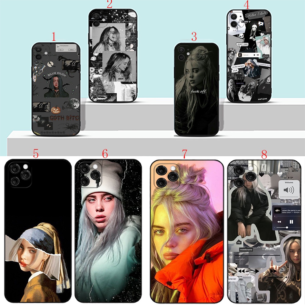 เคสโทรศัพท์มือถือแบบนิ่ม-ลาย-billie-eilish-น่ารัก-สีดํา-สําหรับ-iphone-15-15-pro-max-15-plus-h14