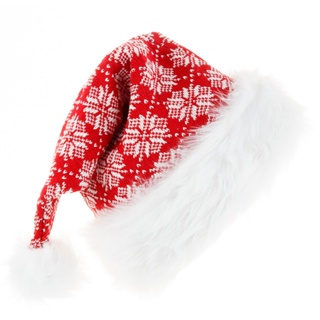 หมวกซานต้า ผ้าขนสัตว์ถัก แบบหนา เหมาะกับเทศกาลคริสต์มาส สําหรับผู้ใหญ่