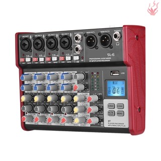 Y-sl-6 เครื่องมิกเซอร์คอนโซล 6 ช่อง 2-band EQ ในตัว 48V รองรับการเชื่อมต่อบลูทูธ USB เครื่องเล่น MP3 สําหรับบันทึกเครือข่าย DJ ถ่ายทอดสด คาราโอเกะ