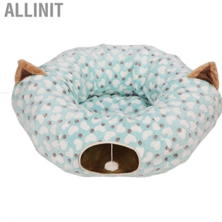 Allinit Tunnel Bed Heart Pattern Round Interactive 3 Way Collapsible for Kitten Home