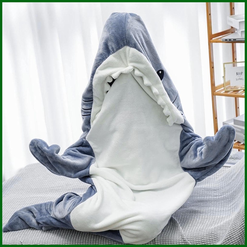 ถุงนอน-ผ้าห่มนุ่ม-มีฮู้ด-ลายฉลาม-สวมใส่สบาย-อเนกประสงค์-สําหรับปาร์ตี้ฮาโลวีน