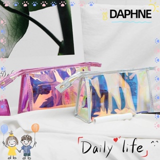Daphne กระเป๋าเครื่องสําอาง PVC ใส จุของได้เยอะ กันน้ํา สีโปร่งใส สําหรับเดินทาง