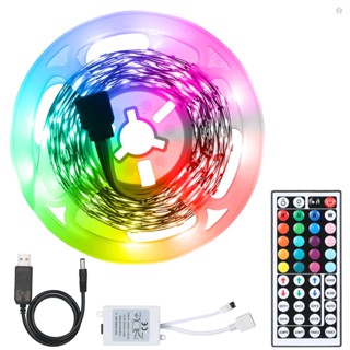 Audioworld ชุดสายไฟ LED RGB USB ยืดหยุ่น พร้อมรีโมตคอนโทรล 44 คีย์ 20 สี และแถบไฟ 6 โหมด มีกาวในตัว สําหรับตกแต่งบ้าน ปาร์ตี้