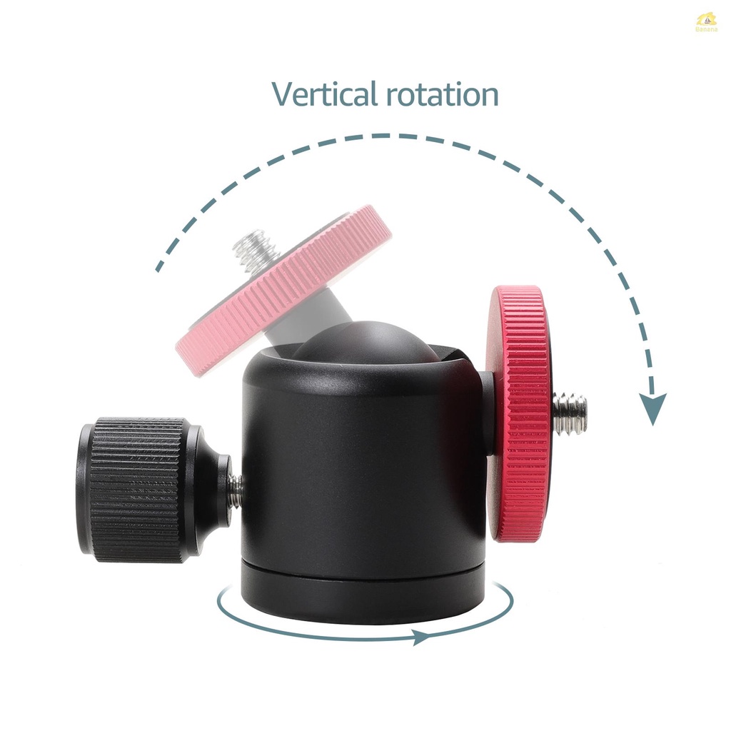 banana-pie-หัวบอลอะลูมิเนียมอัลลอย-ขนาดเล็ก-หมุนได้-พร้อมสกรู-3-8-นิ้ว-1-4-นิ้ว-แบบเปลี่ยน-สําหรับกล้องวิดีโอ-กล้องถ่ายรูป