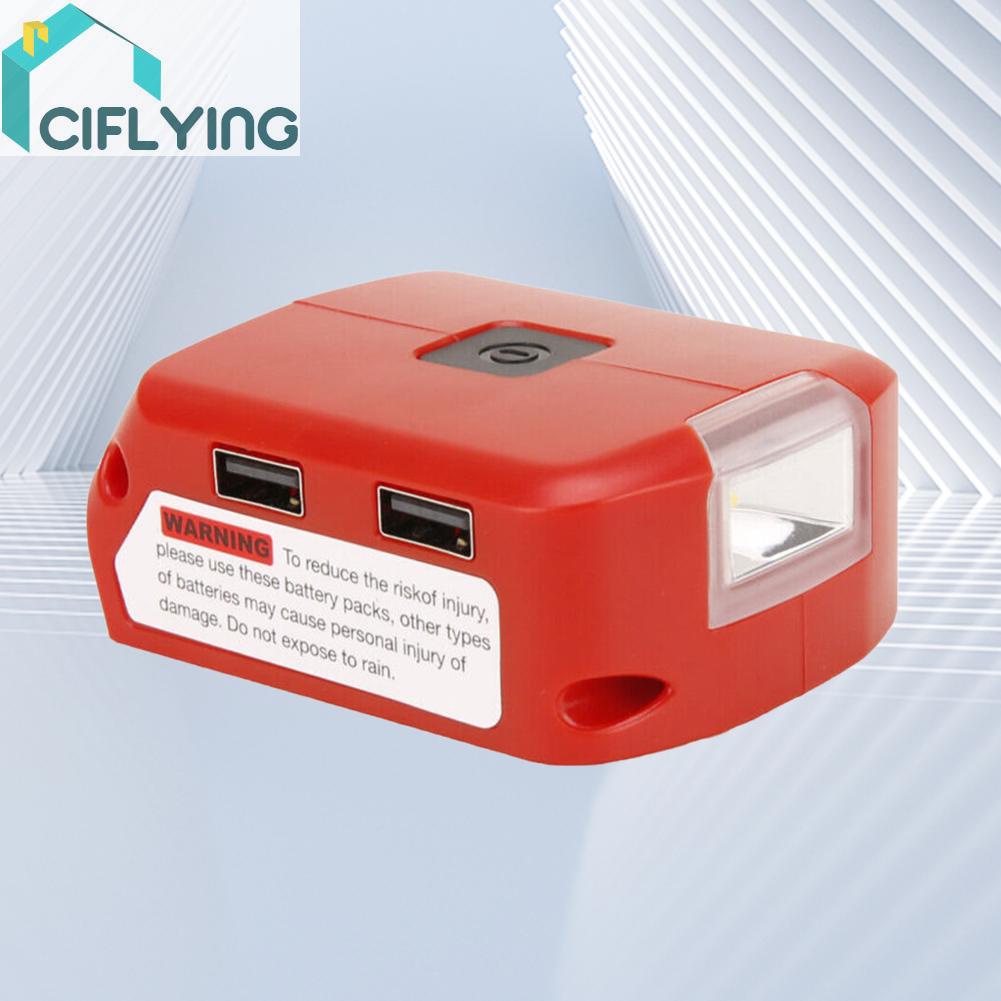 ciflys-th-อะแดปเตอร์เชื่อมต่อแบตเตอรี่-usb-คู่-12v-2a-18v-สําหรับ-milwaukee