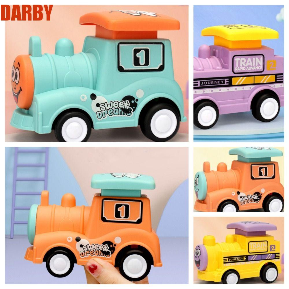 darby-รถของเล่นกด-พลาสติก-รูปการ์ตูนรถไฟ-ขนาดเล็ก-แบบโต้ตอบ-ดึงถอยหลังได้-สําหรับตกแต่งบ้าน
