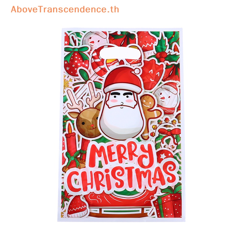 above-ถุงขนมคุกกี้-ลายคริสต์มาส-ซานตาคลอส-กวางเอลก์-สําหรับตกแต่งบ้าน-เทศกาลปีใหม่-10-ชิ้น