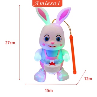 [Amleso1] โคมไฟกระต่ายไฟฟ้า สไตล์จีน สําหรับปีใหม่ ในร่ม กลางแจ้ง