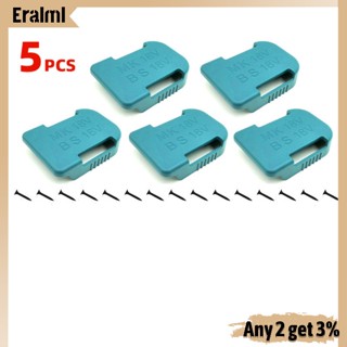 Eralml แบร็คเก็ตแบตเตอรี่ 2 In 1 พร้อมคลิปหนีบ สําหรับ Makita Bosch 14.4v 18v Li-ion 5 ชิ้น