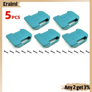 Eralml แบร็คเก็ตแบตเตอรี่ 2 In 1 พร้อมคลิปหนีบ สําหรับ Makita Bosch 14.4v 18v Li-ion 5 ชิ้น