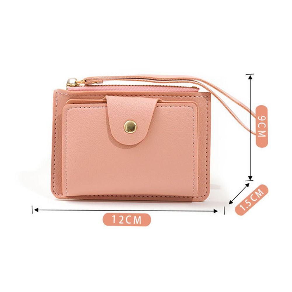 cherry3-กระเป๋าใส่บัตรเครดิต-กระเป๋าใส่เหรียญ-หนัง-pu-หลายใบ-แบบพกพา-สีพื้น-เรียบง่าย-สําหรับผู้หญิง