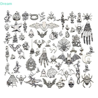 &lt;Dream&gt; จี้รูปค้างคาว โครงกระดูก สีเงิน สําหรับทําเครื่องประดับ DIY 50 ชิ้น