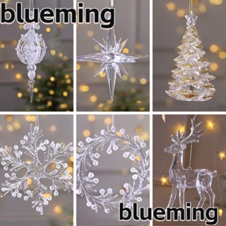 Blueming2 จี้คริสตัลอะคริลิค รูปเกล็ดหิมะ สําหรับแขวนตกแต่งต้นคริสต์มาส ในร่ม กลางแจ้ง DIY