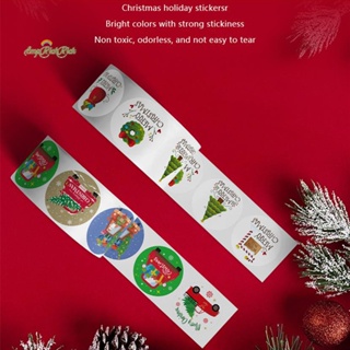 Erck&gt; ใหม่ สติกเกอร์ฉลาก ลายคริสต์มาส มีกาวในตัว สําหรับตกแต่งของขวัญเด็ก 500 ชิ้น ต่อม้วน